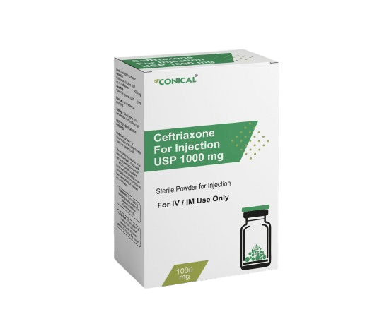 Ceftriaxone For Injection USP 1 mg manufacturer, exporter, and supplier in india