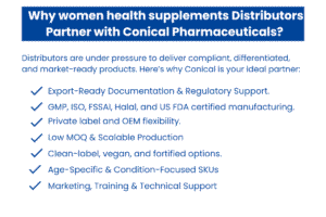 Why women health supplements Distributors Partner with Conical Pharmaceuticals 