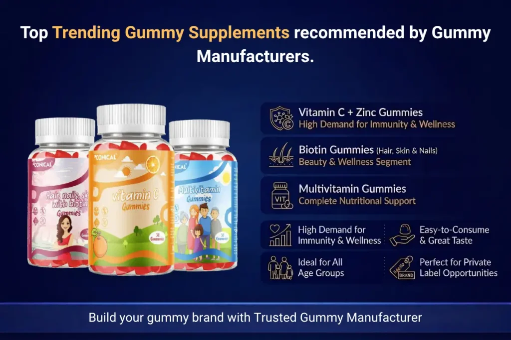 Why are reliable gummy manufacturers in india are the smart choice for Brands? 2 Top Trending Gummy Supplements recommended by Gummy Manufacturers